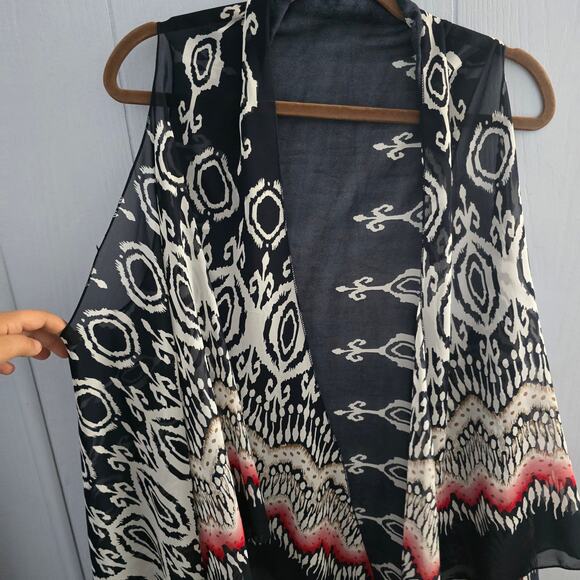 SAX Open Front Vest – Boho, Festival, Kimono Style, Southwestern Print - Picture 3 of 6
